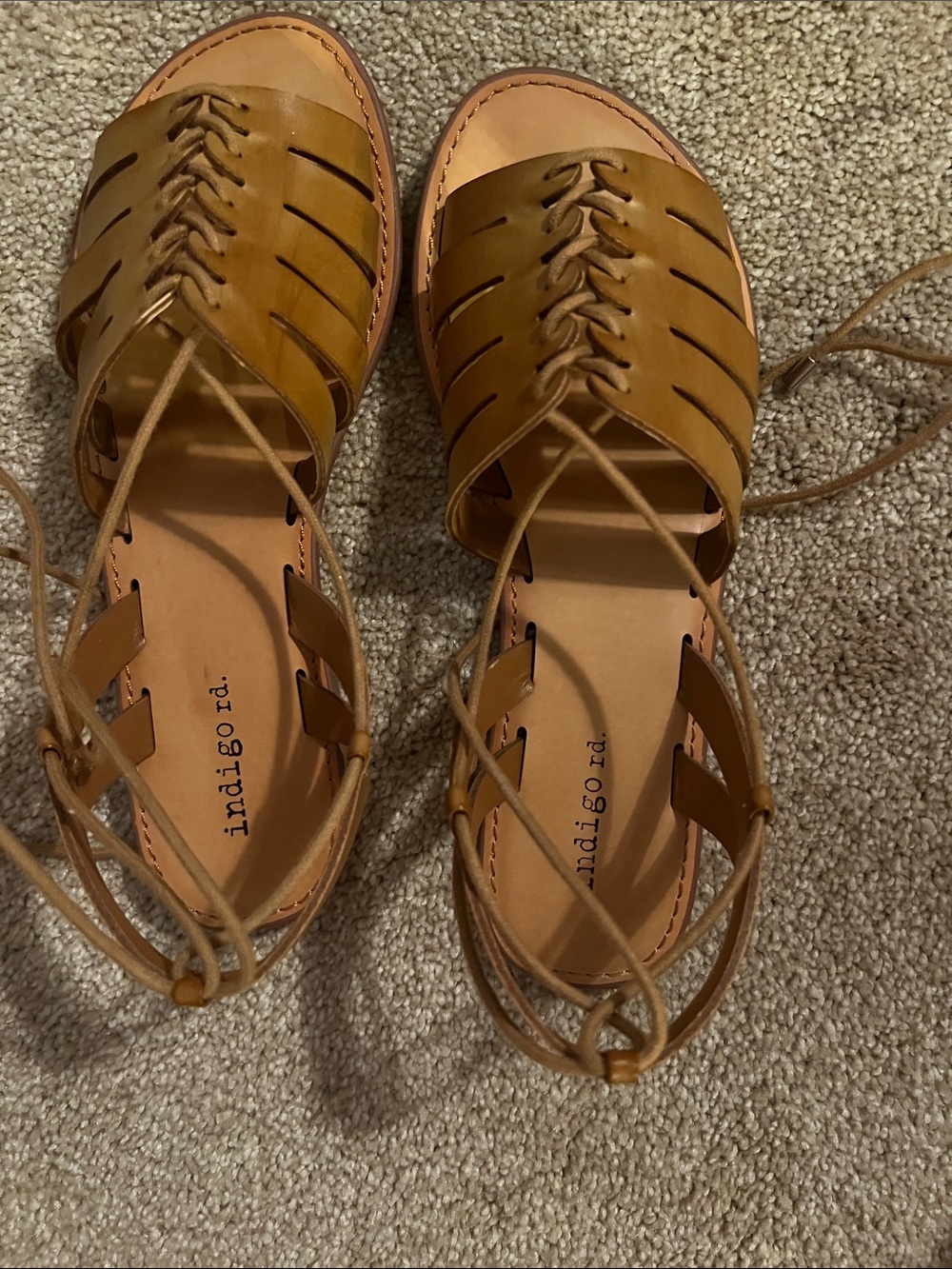 Indigo Rd Women's Brown Lace-Up Gladiator Sandals. 7. EUC